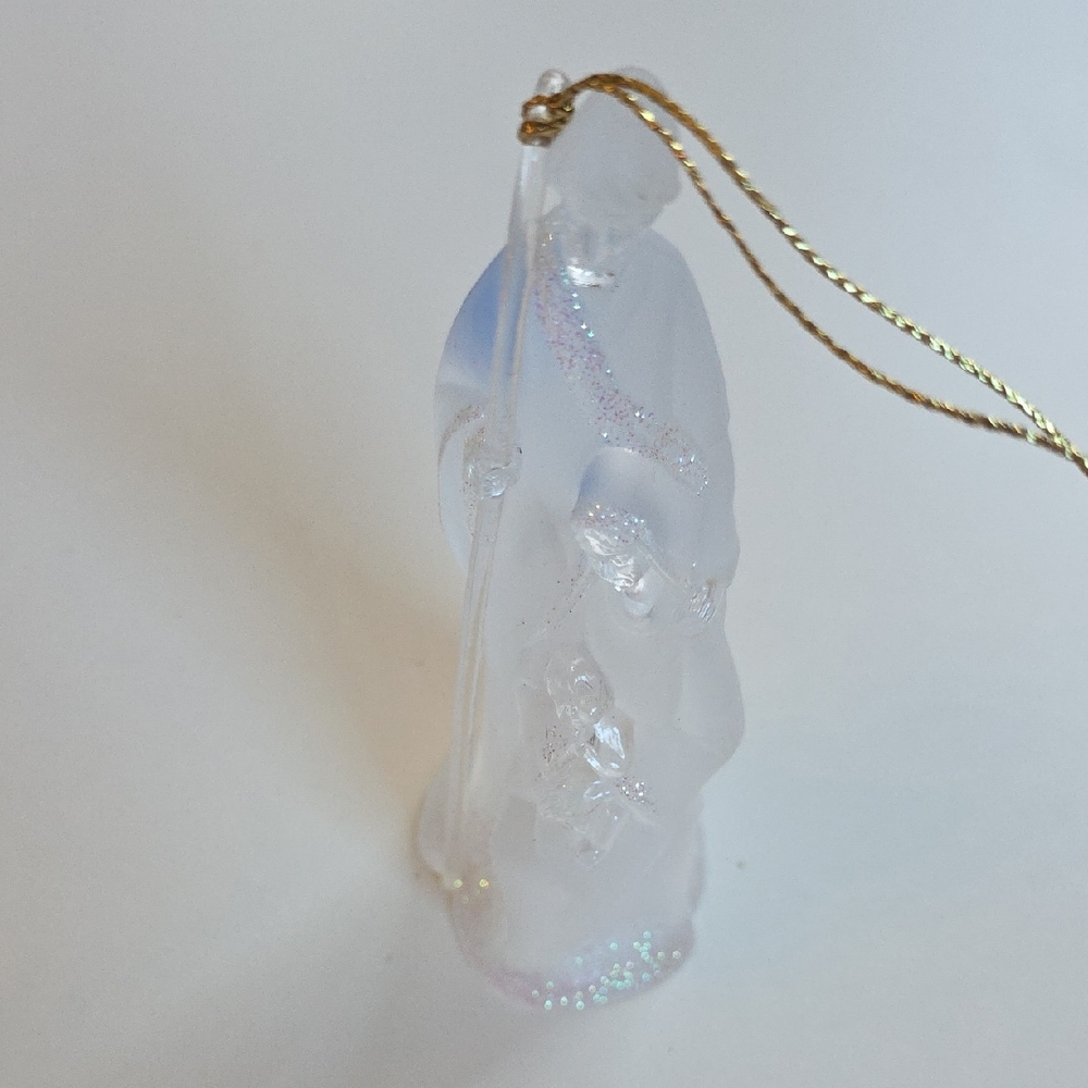 Christmas Ornament - Translucent Nativity Ornament with Gold String